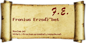 Fronius Erzsébet névjegykártya