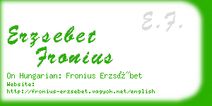 erzsebet fronius business card